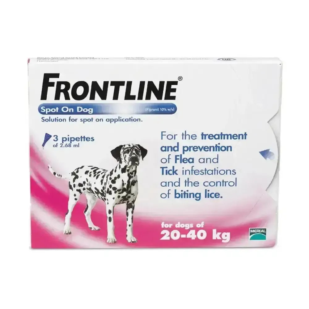 Frontline Spot On Dog Large Dog (20 - 40kg) 3 Pipette Flea Treatments