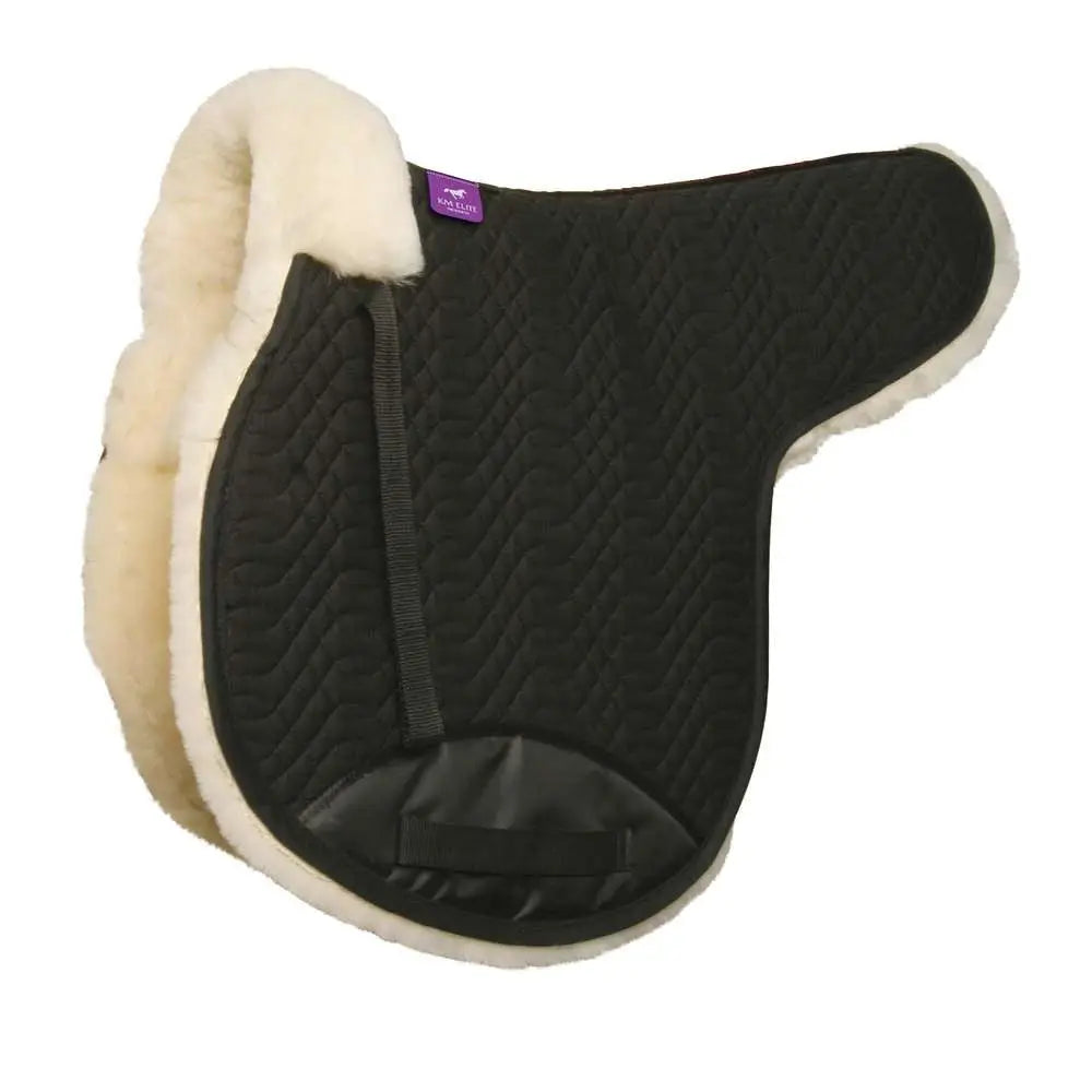 Fully Lined GP Numnah Black-Natural Natural Barnstaple Equestrian Supplies