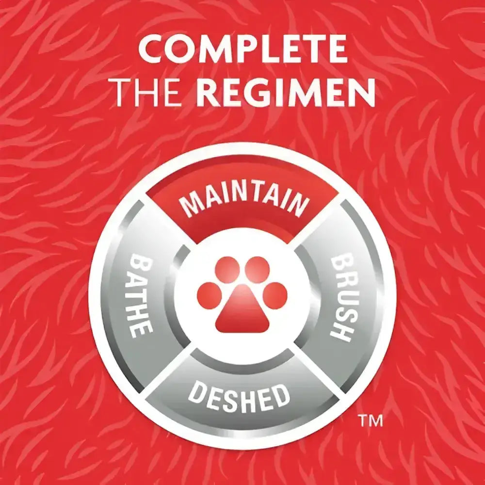 Red and silver circular furminator logo with paw print highlighting pet hair remover and embedded pet hair tool use
