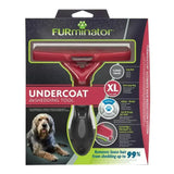 Red and black furminator undercoat deshedding tool for long hair dog extra large size for effective grooming