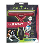 Red and black furminator undercoat deshedding tool for short hair dogs designed for extra large breeds