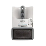 Gray furrish soft slicker brush with ergonomic handle and dense fine bristles for gentle grooming slicker brush helps