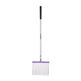 Fynalite funky fork purple is a metal rake with a trendy purple head, long silver shaft, and black grip for easy use