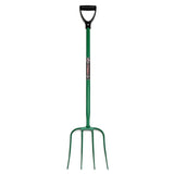 Fynalite Hi-Strength Manure Fork 4 Prong D-Grip 32" Green Forks Barnstaple Equestrian Supplies