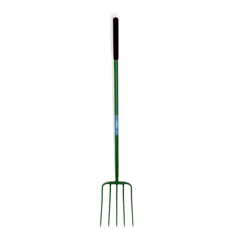 Fynalite Hi-Strength Manure Fork 5 Prong Long 48" Green Forks Barnstaple Equestrian Supplies