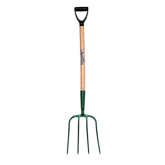 Fynalite Manure Fork 4 Prong Ash Handle D-Grip 32" Ash Forks Barnstaple Equestrian Supplies