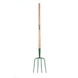 Fynalite Manure Fork 4 Prong Ash Handle Long 54" Ash Forks Barnstaple Equestrian Supplies