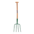 Fynalite Manure Fork 4 Prong T-Grip Ash Handle 32" Green Forks Barnstaple Equestrian Supplies