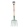 Fynalite Manure Fork 5 Prong Ash Handle D-Grip 32" Green Forks Barnstaple Equestrian Supplies