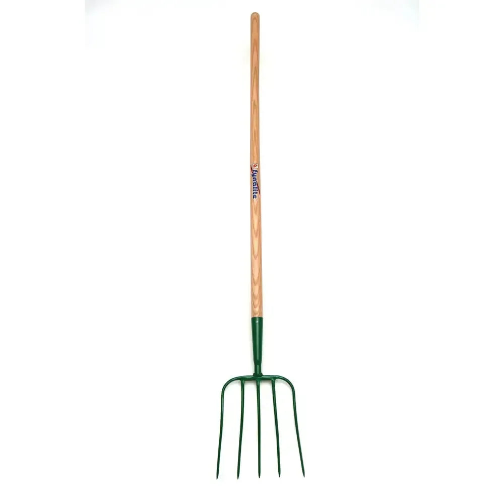 Fynalite Manure Fork 5 Prong Ash Handle Extra Long EXTRA LONG Wooden/Green Forks