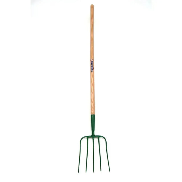 Fynalite Manure Fork 5 Prong Ash Handle Extra Long EXTRA LONG Wooden/Green Forks