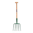 Fynalite Manure Fork 5 Prong Ash Handle T-Grip 32" Green Forks