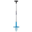 Fynalite multi weeda garden fork with blue silver t-shaped handle perfect for multi weeda ragwort forks tasks