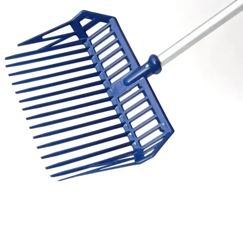 Blue plastic shavings fork with silver handle from fynalite plastic shavings cage xlcd for easy lightweight use