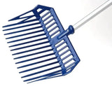 Blue plastic shavings fork with silver handle from fynalite plastic shavings cage xlcd for easy lightweight use
