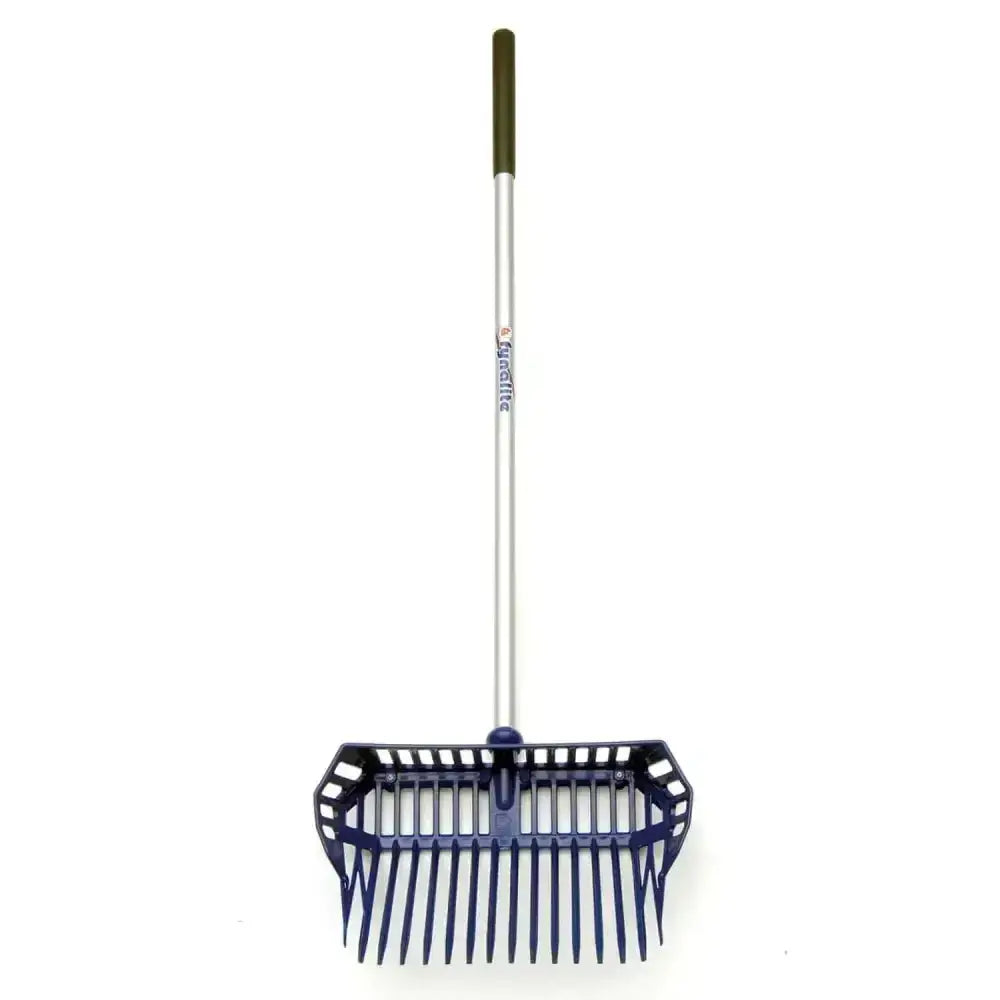 Blue fynalite plastic shavings fork with cage xlcd featuring a metal handle and green grip by gardena