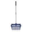 Blue plastic shavings fork with silver metal handle and black grip from fynalite plastic shavings cage xlcd series