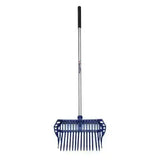 Blue plastic shavings fork with silver metal handle and black grip from fynalite plastic shavings cage xlcd series