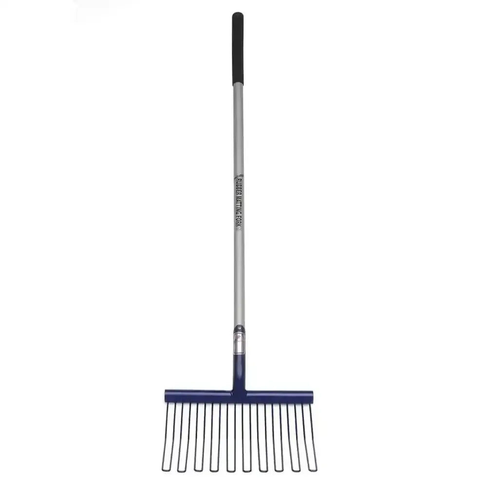 Fynalite Rubber Matting Fork Long Hardwood Handle Blue Forks
