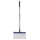 Fynalite rubber matting fork with blue rubber head, silver metal shaft, and black grip for wet bedding use