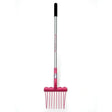 Fynalite shavings fork pink metal mini mucka fork with black grip handle and silver shaft for kids mini mucka use