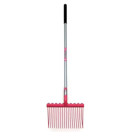 Fynalite shavings forks funky shavings fork pink plastic rake with silver metal handle and black grip for seniors