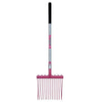 Pink plastic funky stable fork with black grip silver handle fynalite shavings forks groovy junior by graze