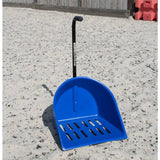 Blue plastic scoop shaker skip with black handle branded fynalite skip for easy pet litter cleaning