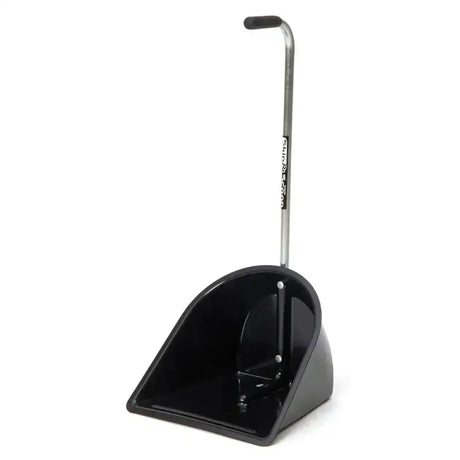 Black plastic shovel with silver metal handle and black rubber grip for fynalite skip & scoop spare collector use