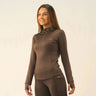 Gallop Base Layer Long Sleeve Zipped Neck Taupe XL Gallop Equestrian Baselayers Barnstaple Equestrian Supplies