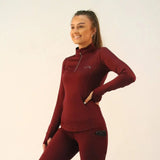 Gallop Base Layer Long Sleeve Zipped Neck Burgundy X Small Base Layers Barnstaple Equestrian Supplies