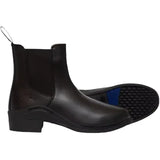 Black leather gallop elegence jodhpur boot with low block heel elastic gussets and unique scp tread