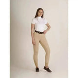 Beige gallop full silicone seat breeches with smooth fit, subtle stitching, and elasticated ankle cuffs riding breeches