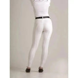 White gallop full silicone seat breeches with black belt and elasticated ankle cuffs perfect riding breeches