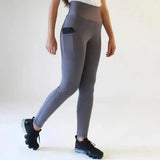 Gallop High-Waist Pocket Tights Grey X Small Riding Tights