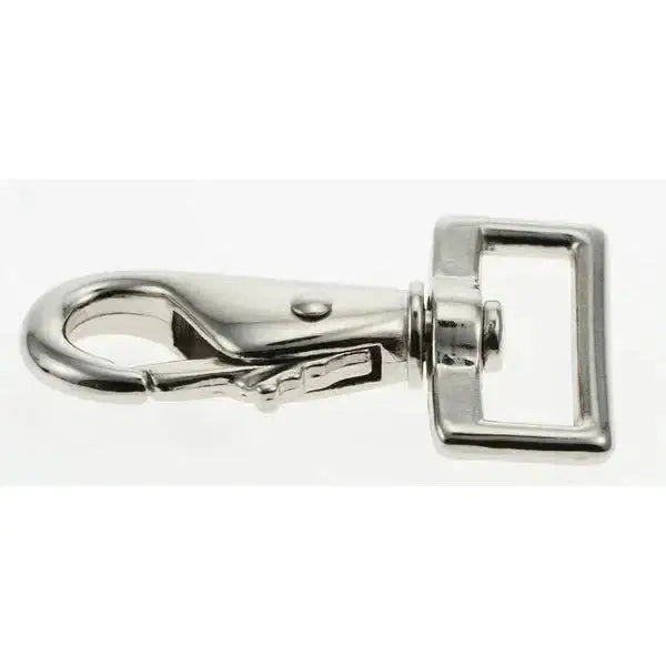 Silver-toned metal swivel hook with rectangular buckle for gallop horse rug clips or spare horse rug attachments