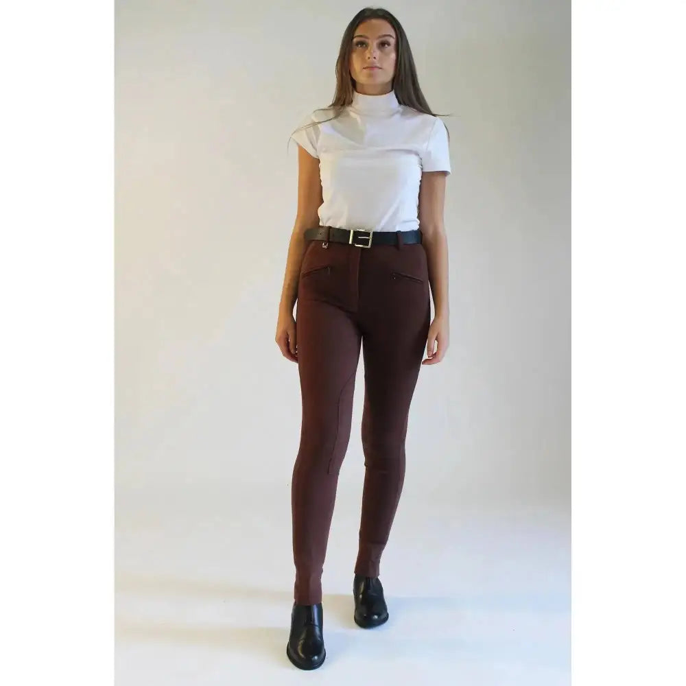 Gallop Ladies Classic Plain Jodhpurs Brown 24 Jodhpurs Barnstaple Equestrian Supplies