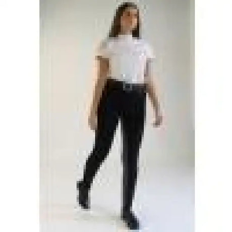 Gallop Ladies Two Tone Jodhpurs Black/Grey 24'' Jodhpurs Barnstaple Equestrian Supplies