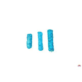 Three vibrant blue sage bundles wrapped in a gallop large haynet with a length tie string for secure use