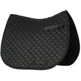 Black quilted gallop light classic saddlecloth with diamond pattern and classic saddlecloth brand label