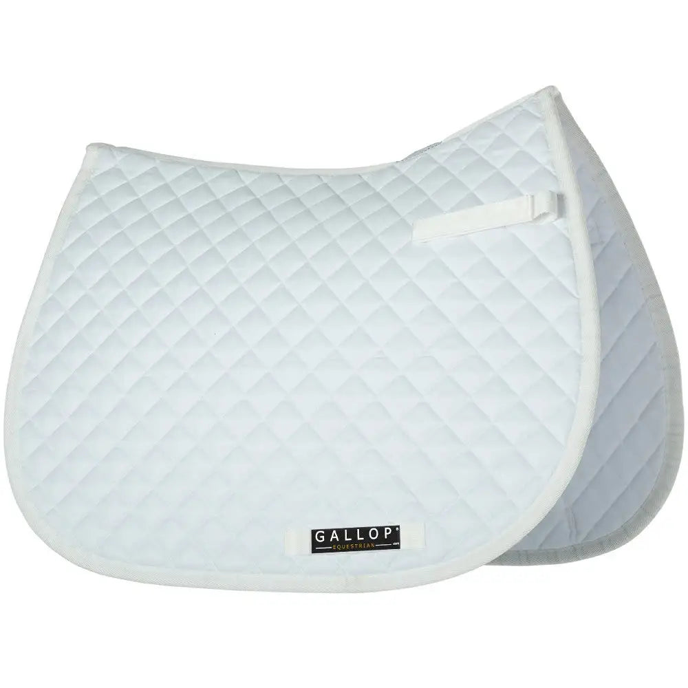 White quilted Gallop Light Classic saddlecloth with brand label detail