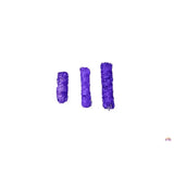 Three purple sage bundles with generous tie string shown as part of the gallop medium haynet product display