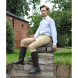 Black leather gallop mens classic plain jodhpur riding boots with lacing details perfect for riding pants
