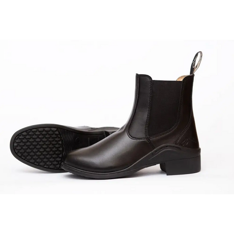 Dark brown leather Chelsea boot featuring elastic side panels in Gallop New Children’s Elegance