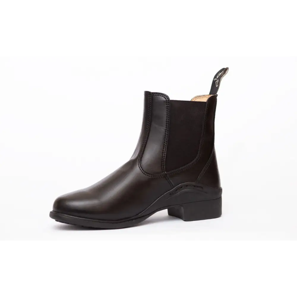 Black leather Chelsea boot with elastic sides, perfect for Gallop New Children’s Elegance Leather Paddock