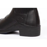Black gallop new elegance leather paddock zip boots with low block heel and stitched detailing