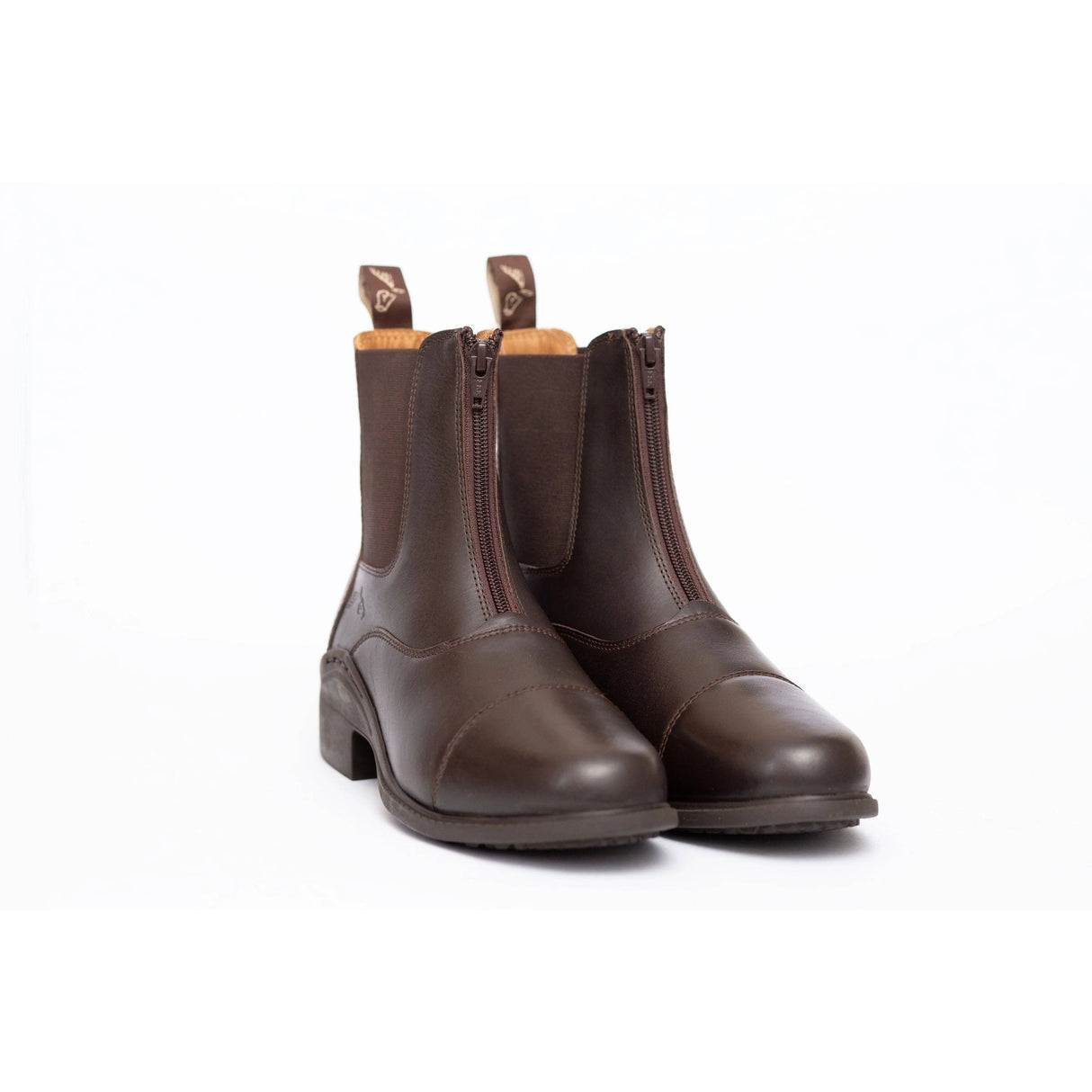Gallop New Elegance Leather Paddock Zip Boots Brown-9 Footwear