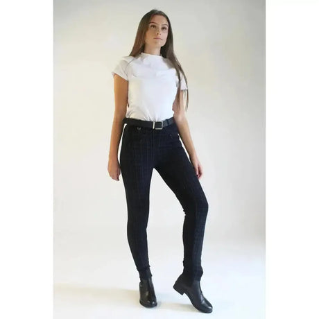 Gallop Oxford Check Jodhpurs Black 34 Jodhpurs