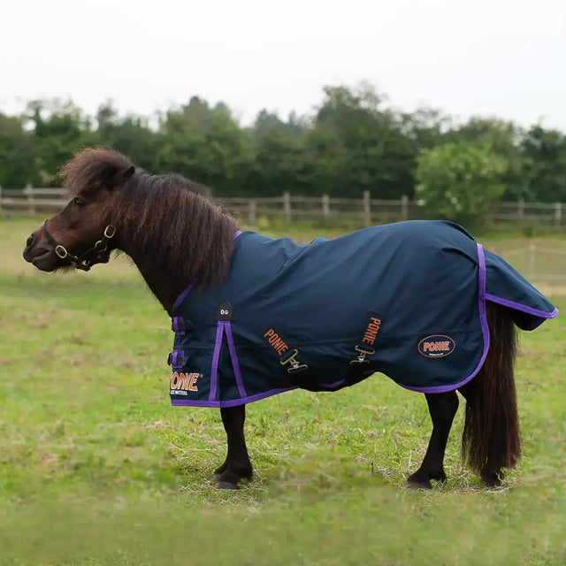 Gallop Ponie 0g Turnout Rug Lightweight Standard Neck Navy/Purple Bindings 3'6 Turnout Rugs Barnstaple Equestrian Supplies