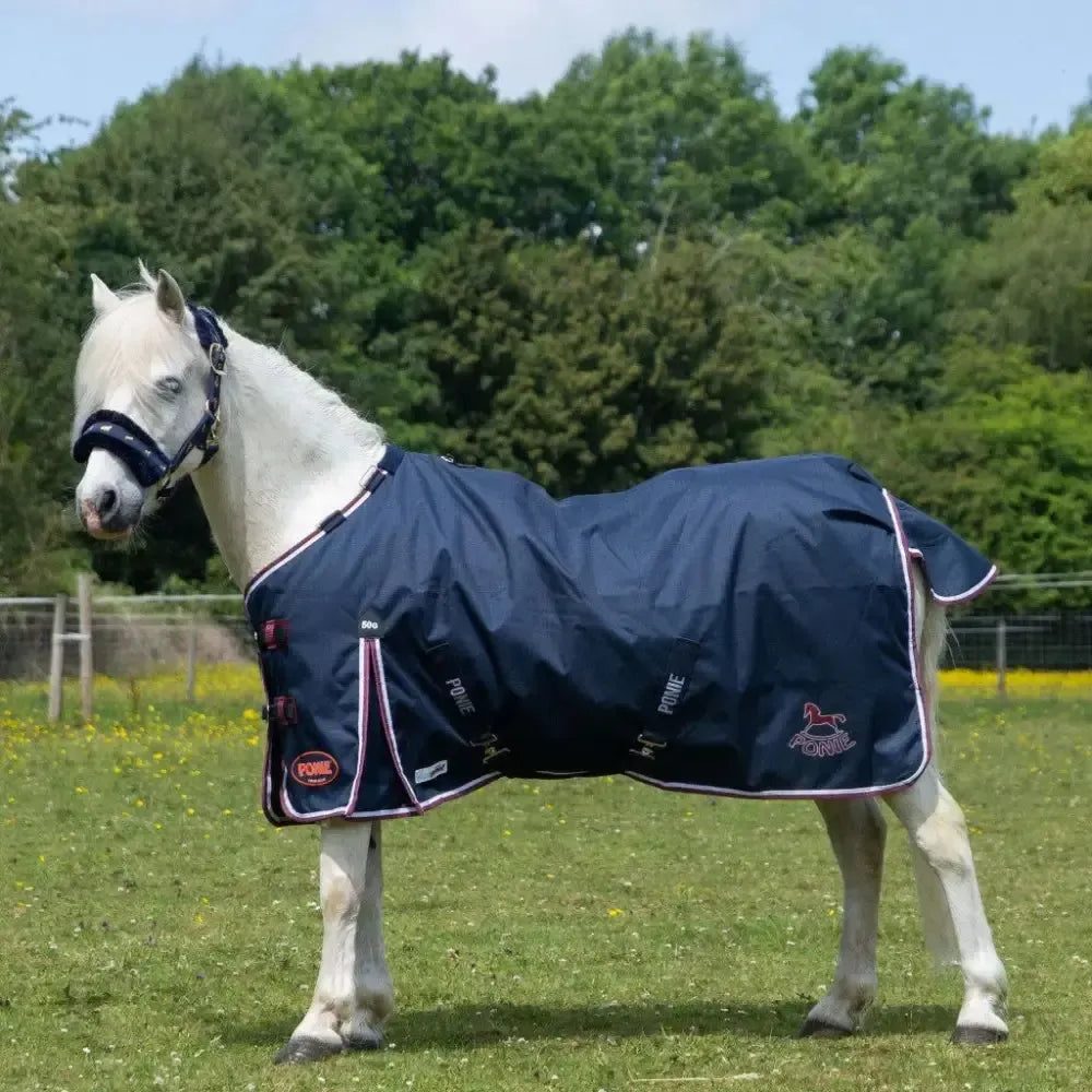 Gallop Ponie Duraproof 50G 5-Point Std Neck Turnout Navy 3'6" Navy Turnout Rugs